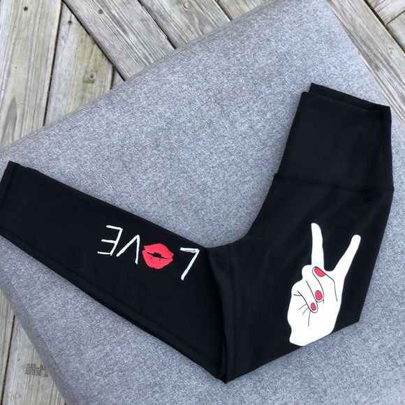 NWOT! - NIKKIb PEACE & LOVE High-Rise Yoga Leggings - Picture 7 of 10